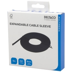 Nylon cable tube DELTACO OD6.0 mm, 5 m, black / LDR21 / 1903144