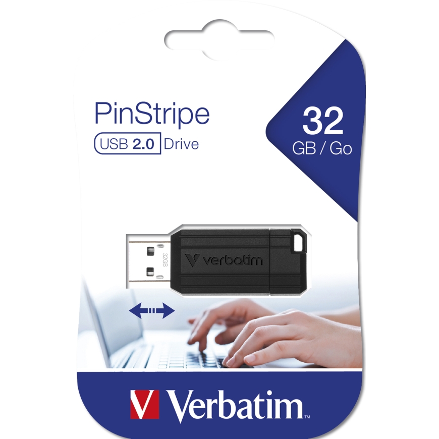 Verbatim PinStripe - USB Drive 32 GB - Black – 3