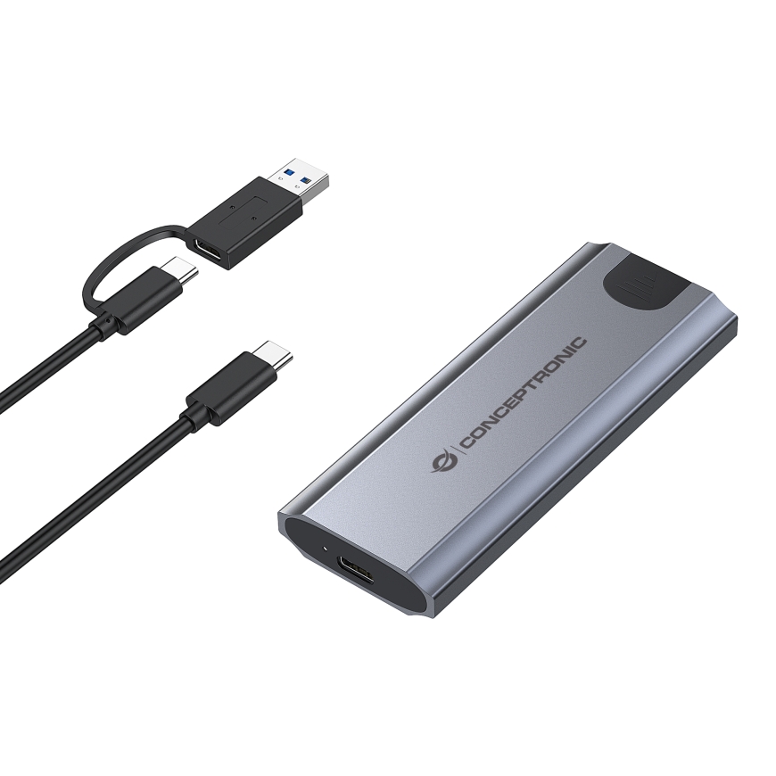 Conceptronic DANTE05G cieto disku uzglabāšanas sistēma SSD diska korpuss Pelēks M.2 – 2