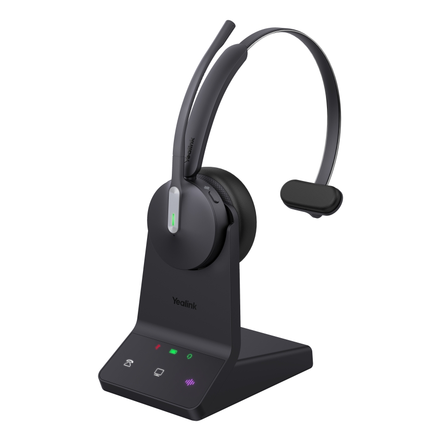 Yealink WH64 Mono UC Austiņas Bezvadu Birojs / zvanu centrs USB Veids-C Bluetooth Melns