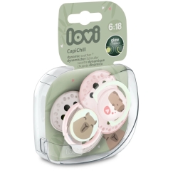 LOVI DYNAMIC SILICONE пустышка 6-18м 2шт CAPICHILL LUMINOUS