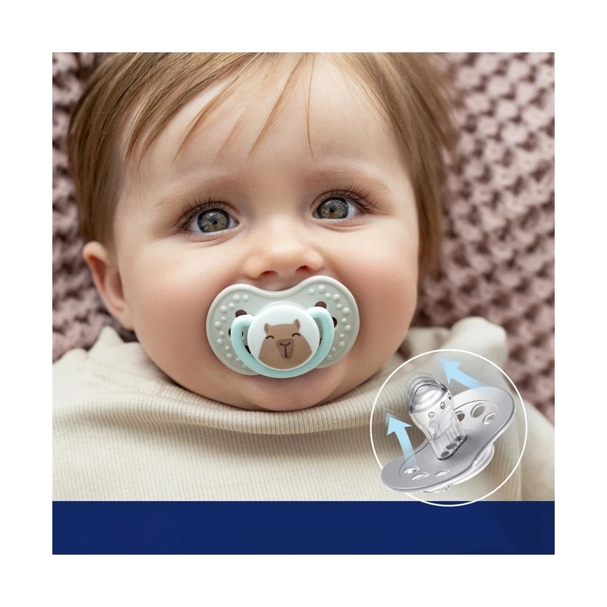 LOVI DYNAMIC SILICONE Pacifier 6-18m 2pcs CAPICHILL LUMINOUS – 5