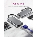 ICY BOX IB-DK4040-CPD Langallinen USB 3.2 Gen 1 (3.1 Gen 1) Type-C Antrasiitti, musta