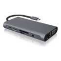 ICY BOX IB-DK4040-CPD Vadu USB 3.2 Gen 1 (3.1 Gen 1) Type-C Antracīts, Melns ICY BOX IB-DK4040-CPD Vadu USB 3.2 Gen 1 (3.1 Gen 1) Type-C Antracīts, Melns