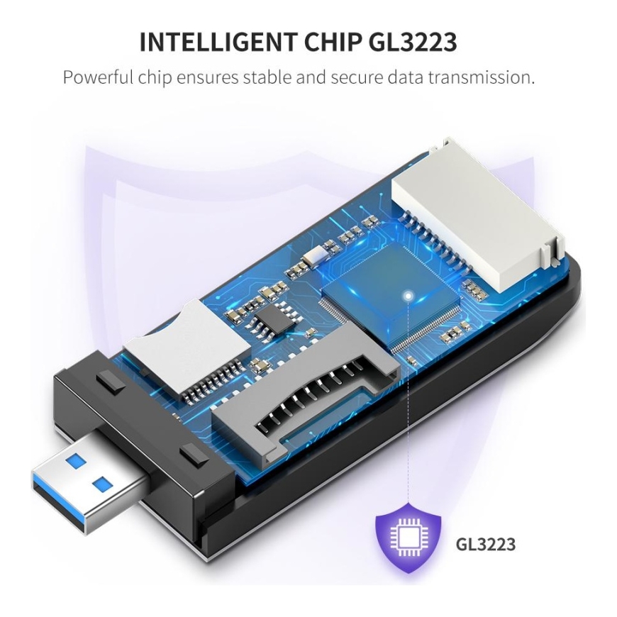 Ugreen 50541 kortelių skaitytuvas USB 3.2 Gen 1 (3.1 Gen 1) Plienas – 4