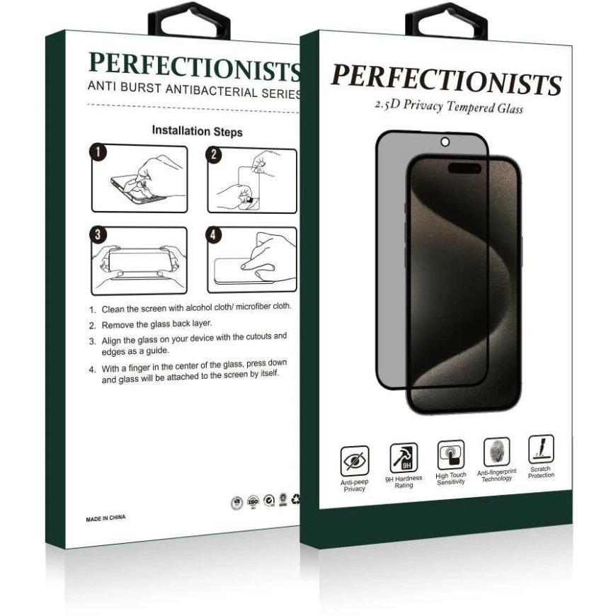 Perfectionists LCD aizsargstikliņš 2.5D Privacy
