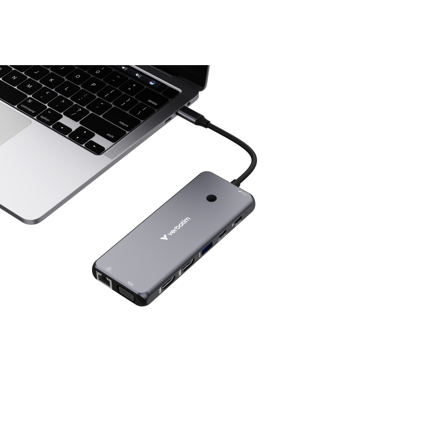Verbatim CMH-14 USB Veids-C 5000 Mbit/s Sudrabs – 3