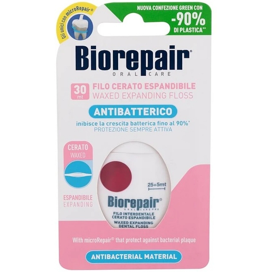 "Biorepair" waxed expanding dental floss, 30 m – 3