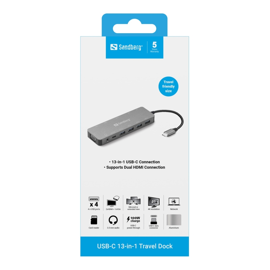 Sandberg USB-C 13-in-1 Travel Dock – 4