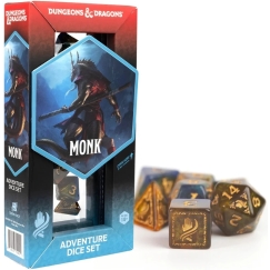 Sirius Dice Dungeons & Dragons seikluskujulised dice - Monk: Sinine / Kuldsed