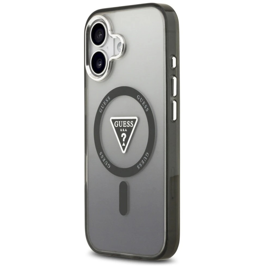 GUESS case for IPHONE 17, compatible with MagSafe GUHMP17SHGTMLCGK (IML gradient with triangle logo), black – 3