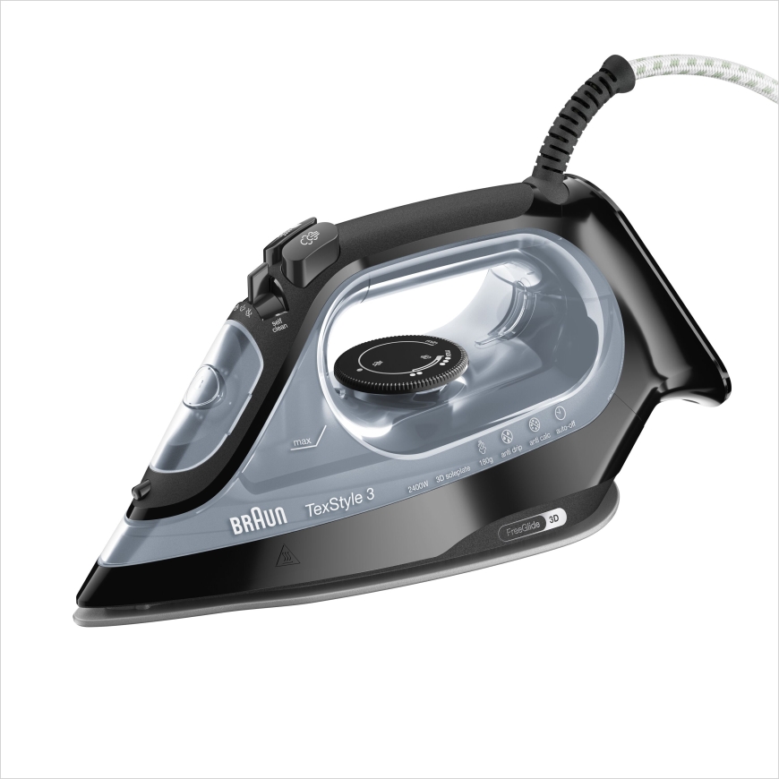 Braun TexStyle 3 SI 3055 Kuivalt ja auruga triikimine CeramicGlide tald 2400 W Must – 2