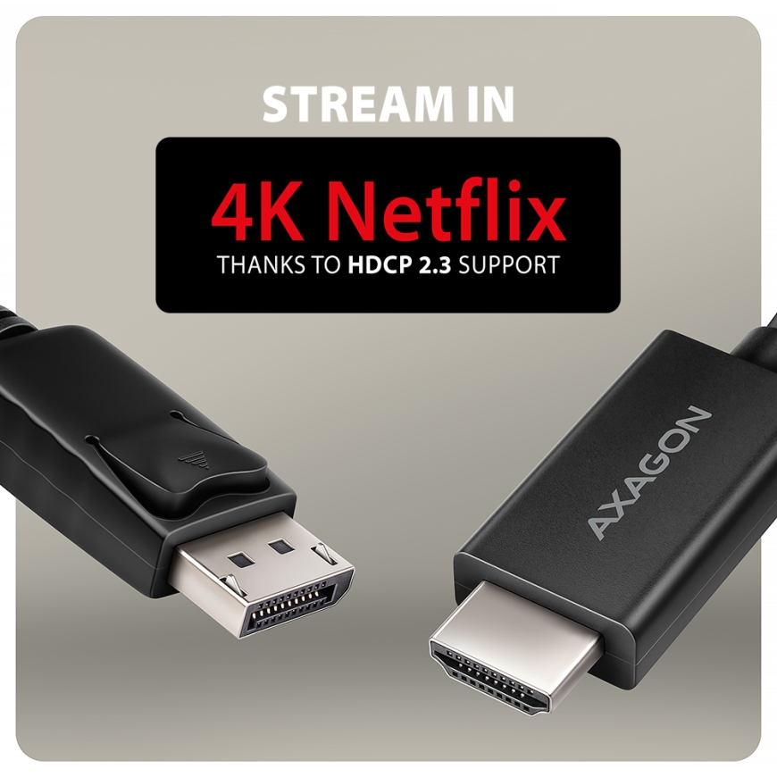 Axagon RVD-HI20C2 DisplayPort - HDMI 2.0b cable 1.8m, 4K/60Hz – 5