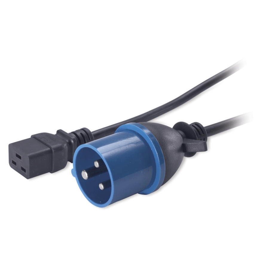 APC C19/IEC309 2.5m Juoda 2,5 m C19 šakotuvas – 2
