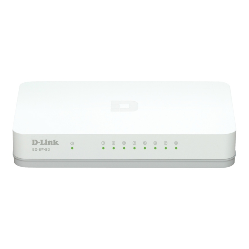 D-Link GO-SW-8G/E сетевой коммутатор Неуправляемый Gigabit Ethernet (10/100/1000) Белый
