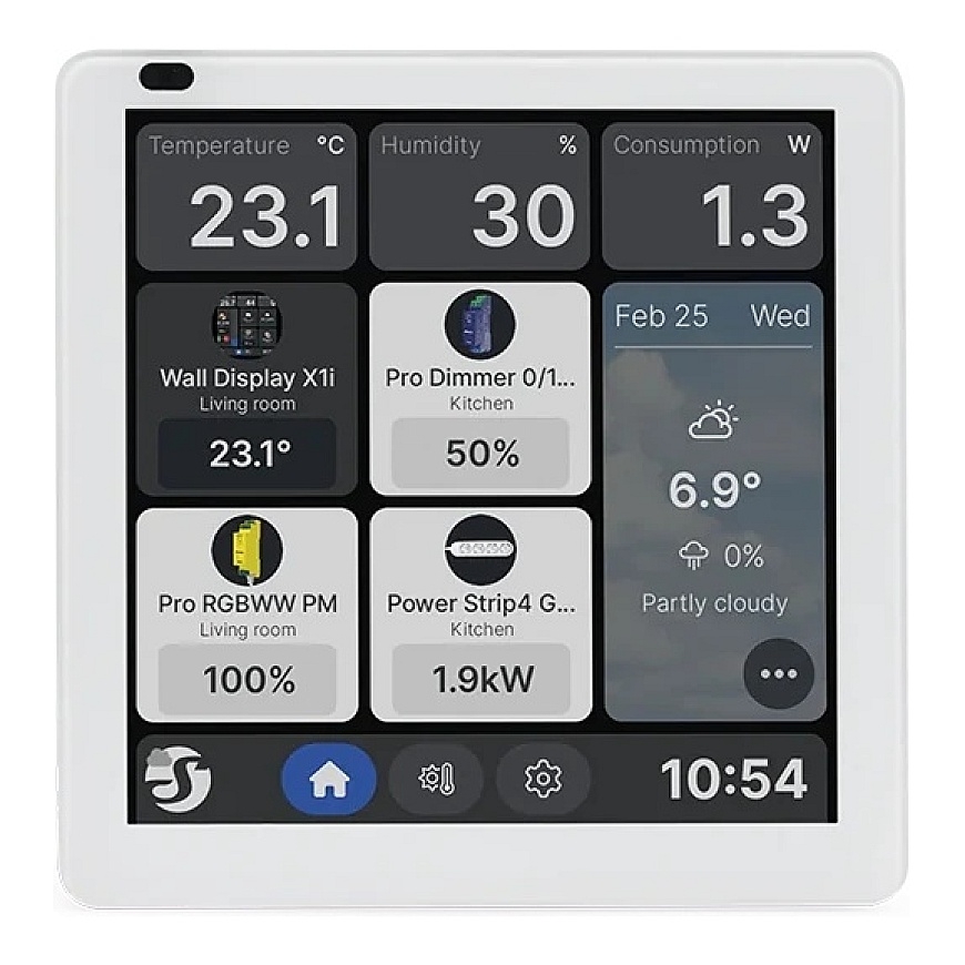 Shelly Wall Screen X1i Silver – smart 4″ wall control screen