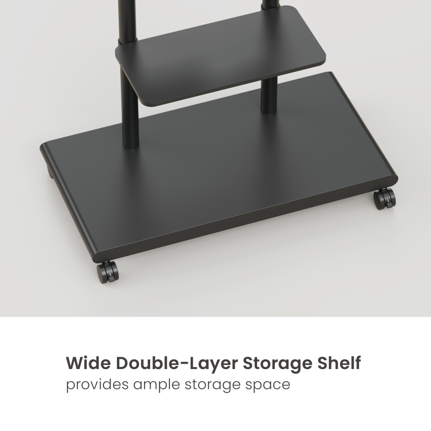 Equip 50"-90" Mobile TV Trolley with Pegboard Shelf – 5