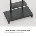 Equip 50"-90" Mobile TV Trolley with Pegboard Shelf Equip 50"-90" Mobile TV Trolley with Pegboard Shelf