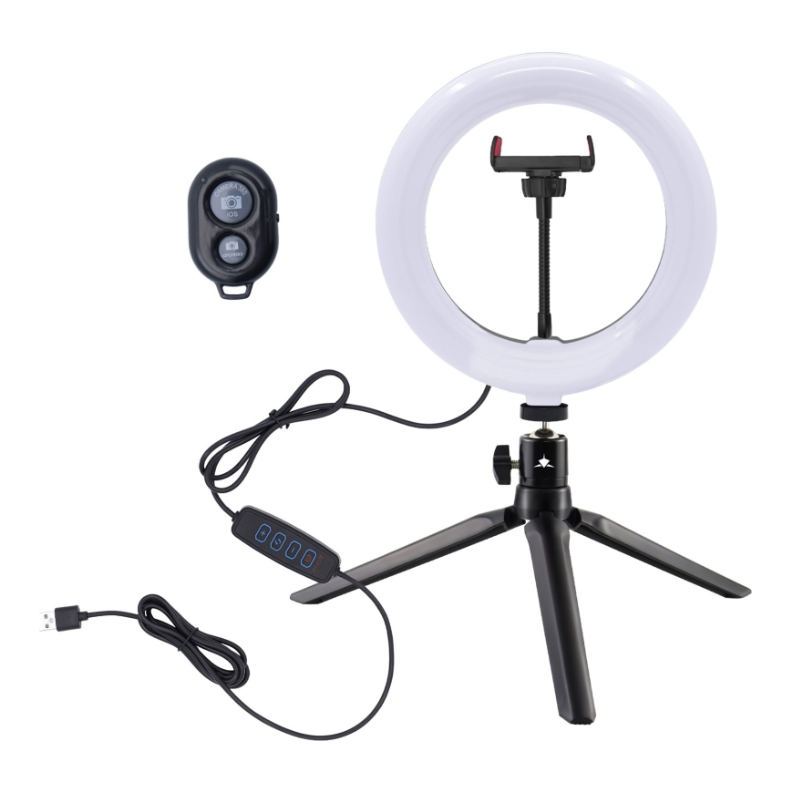 White Shark MOONLIGHT-2 RL-08 Ring LED Light 21cm, Black/White – 2