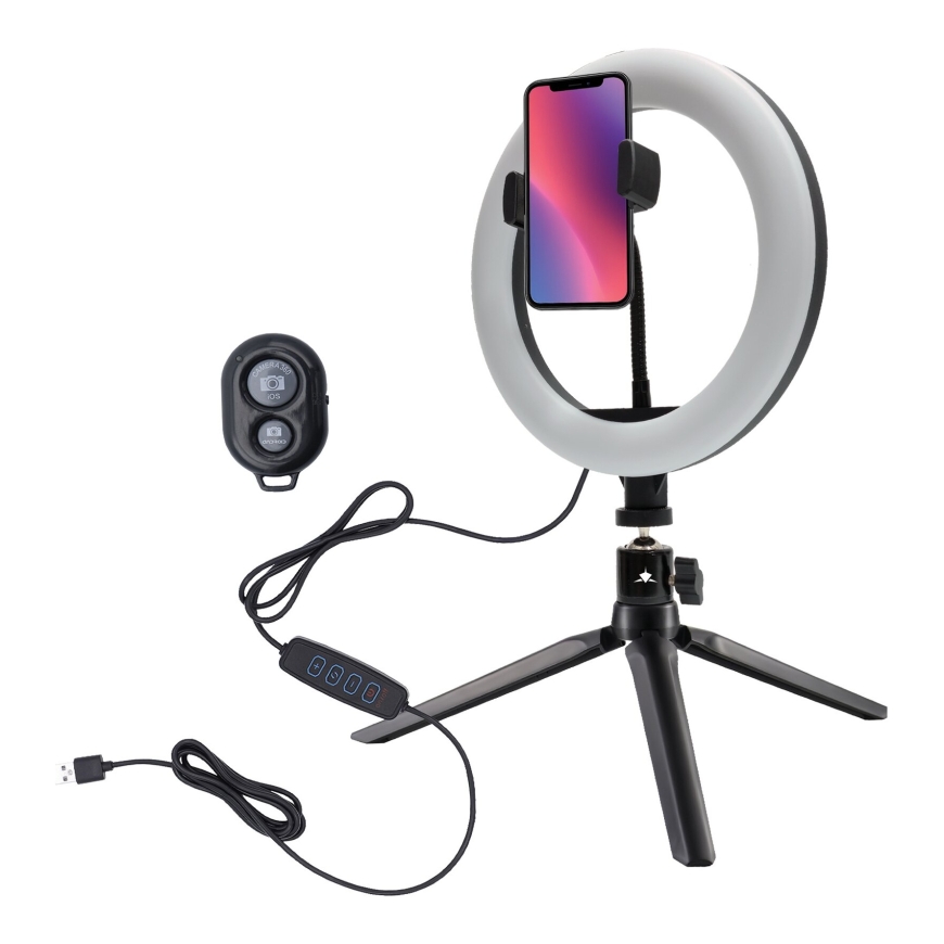White Shark MOONLIGHT-2 RL-08 Ring LED Light 21cm, Black/White – 5