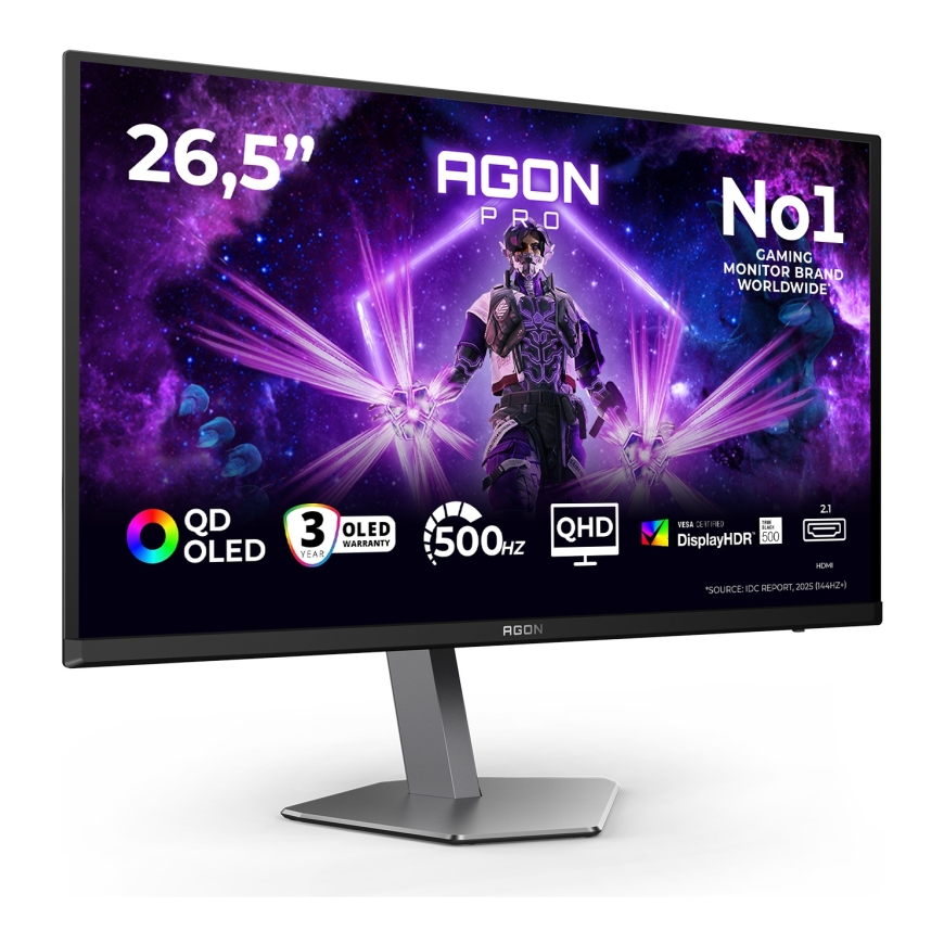 AOC AGON PRO AG276QKD2 монитор для ПК 67,3 cm (26.5") 2560 x 1440 пикселей Quad HD QD-OLED Черный, Серый – 2