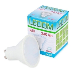 LED spuldze GU10 230V 3W 240lm silti balta