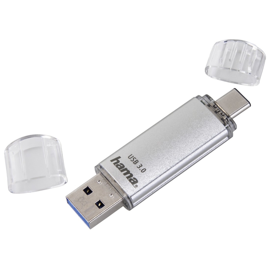 Hama C-Laeta USB atmintukas 64 GB USB Type-A / USB Type-C 3.2 Gen 1 (3.1 Gen 1) Sidabras – 3