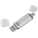 Hama C-Laeta USB флеш накопитель 64 GB USB Type-A / USB Type-C 3.2 Gen 1 (3.1 Gen 1) Серебристый Hama C-Laeta USB флеш накопитель 64 GB USB Type-A / USB Type-C 3.2 Gen 1 (3.1 Gen 1) Серебристый