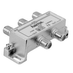 Hama CATV Splitter, 4 Way Kaabli splitter Hõbe