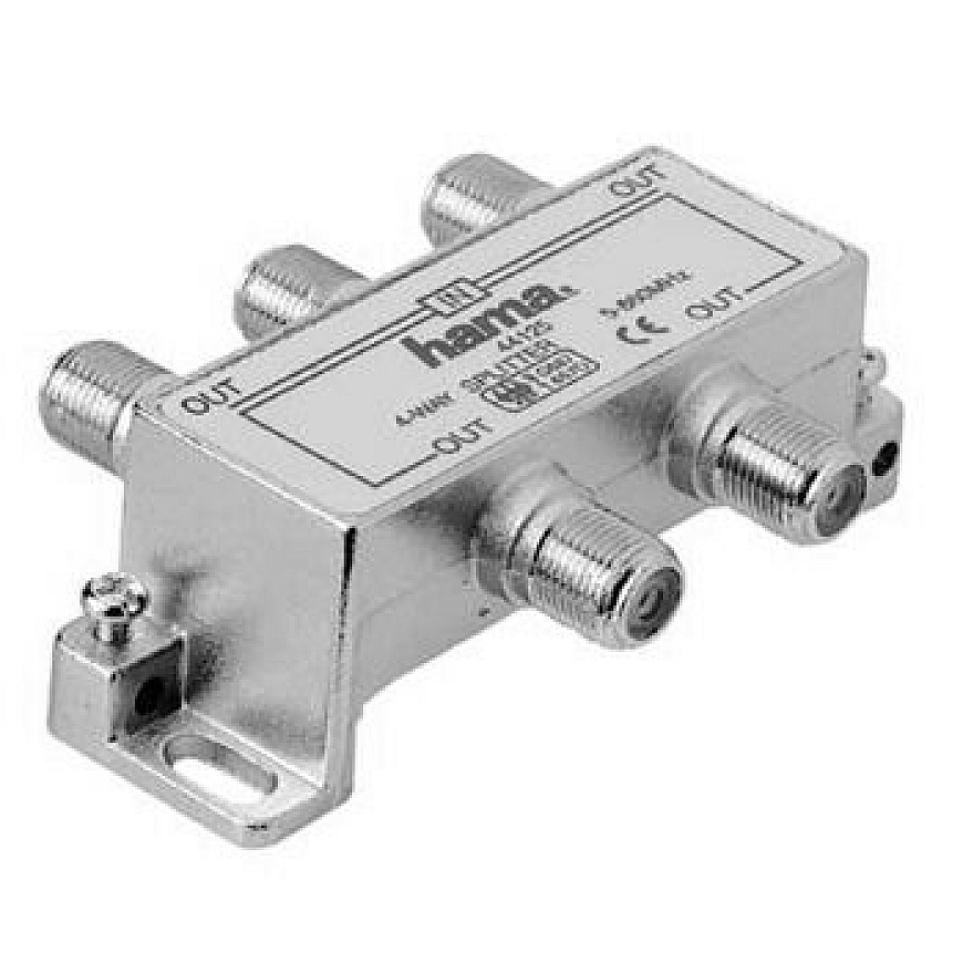Hama CATV Splitter, 4 Way Kabeļu