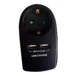 V-tac kontaktaugs, 2 USB pieslēgumi, melns, DC:5V, 2.1A