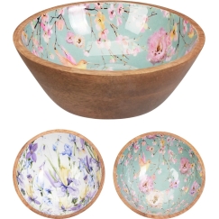 Mondex Mango Wood Bowl 15x15x5 cm 2 Patterns