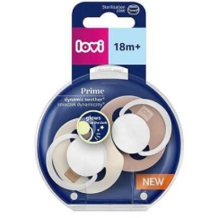 LOVI 34/438 Dynamic Silicone Pacifier Prime 18+m 2 pcs Ivory Glow/Blush Glow