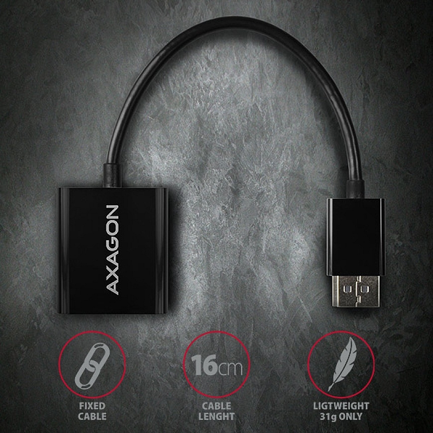 Axagon RVD-VGN video cable adapter 0.15 m DisplayPort VGA (D-Sub) Black – 5