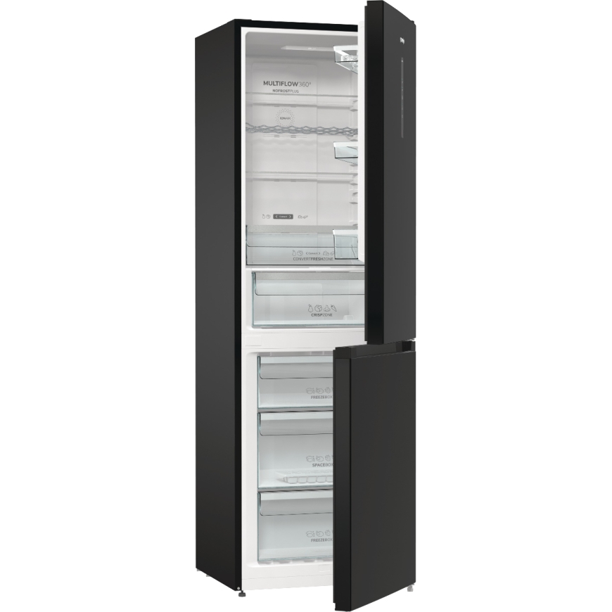 Gorenje NRK6192ABK4 ledusskapja saldētājkamera Brīvi novietots 302 L E Melns