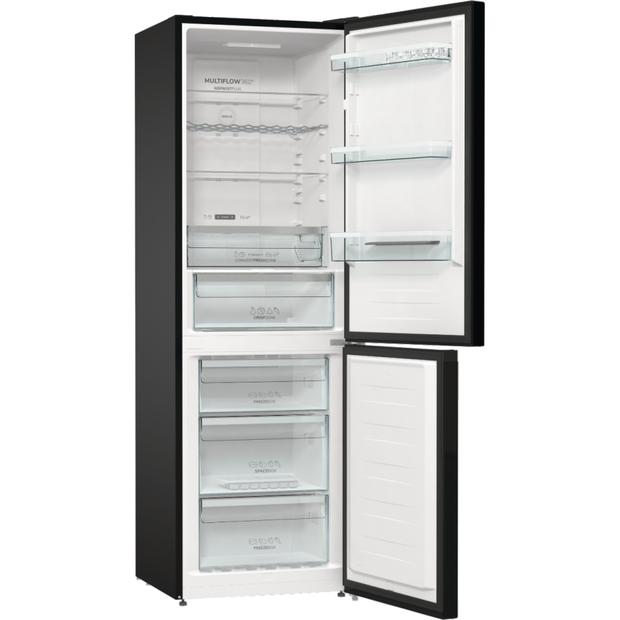 Gorenje NRK6192ABK4 ledusskapja saldētājkamera Brīvi novietots 302 L E Melns – 2