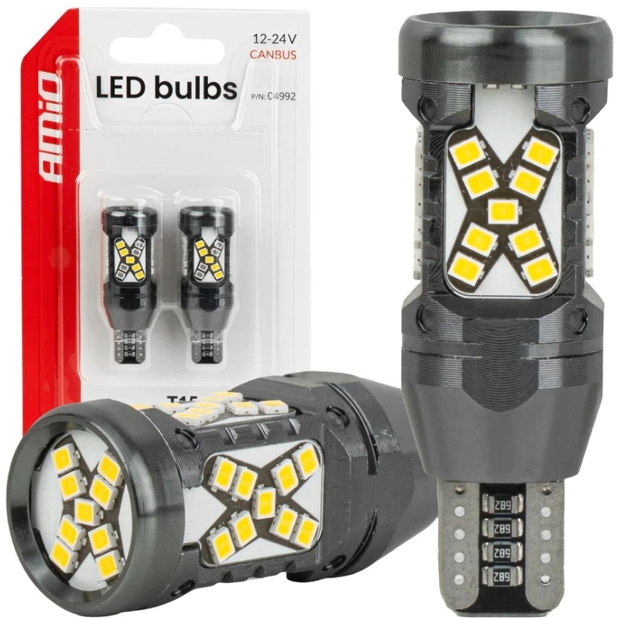 AMiO LED canbus spuldzes W16W T15
