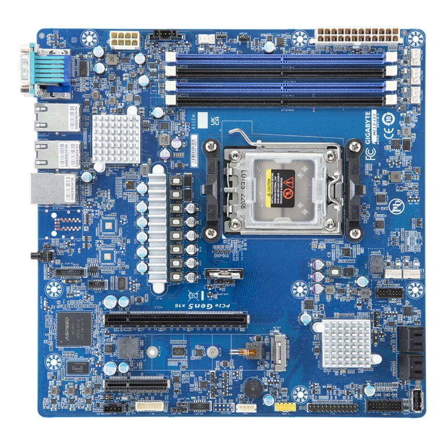 Gigabyte MC13-LE1 emaplaat 1x AM5 AMD Epyc 4004/Ryzen 7000 B650E (4xDIMM, 4x SATA, 1xM.2, 2x10Gbe, IPMI, mATX) – 2