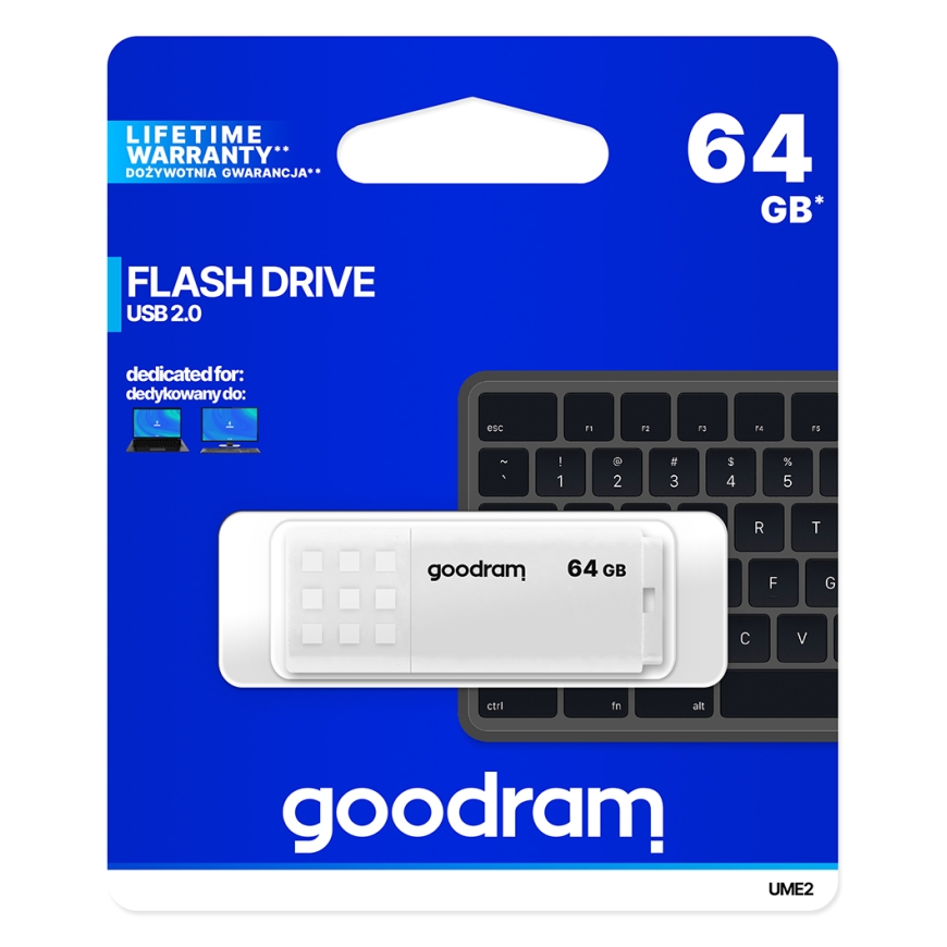 Goodram UME2 USB zibatmiņa 64 GB USB Type-A 2.0 Balts – 3