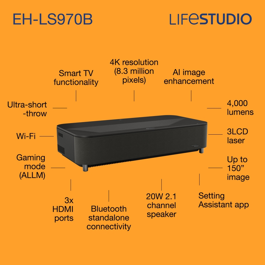 EH-LS970B | 4000 люмен | 4K UHD (3840 x 2160) | Черный | Wi-Fi – 3