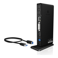 ICY BOX IB-DK2241AC Vadu USB 3.2 Gen 1 (3.1 Gen 1) Type-A Melns