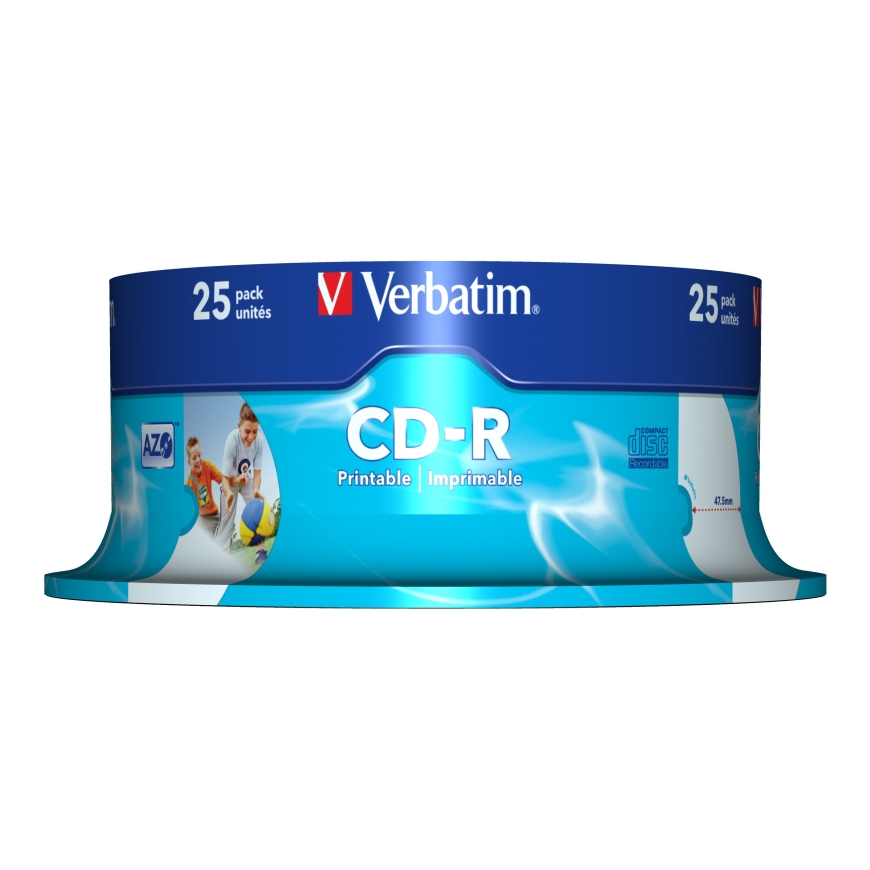Verbatim CD-R AZO Wide Inkjet Printable 700 MB 52x 25 шт – 2