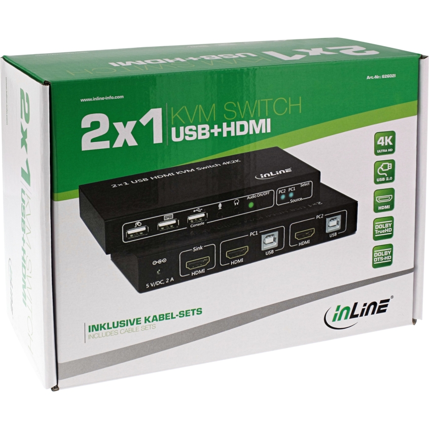 InLine 62602I KVM-lüliti Must – 5