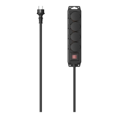Hama 00223064 power extension 4 m 4 AC outlet(s) Outdoor Black