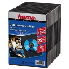Hama DVD Slim Box 25, Black 1 levyt Musta