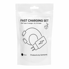 Samsung kelioninis adapteris (TA800) (su Type-C į Type-C kabeliu), Juodas