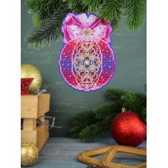 Beldizart Cross Stitch Embroidery Kit "Christmas Tree Bubble. Heart Magic" 12x9 cm SR-1310