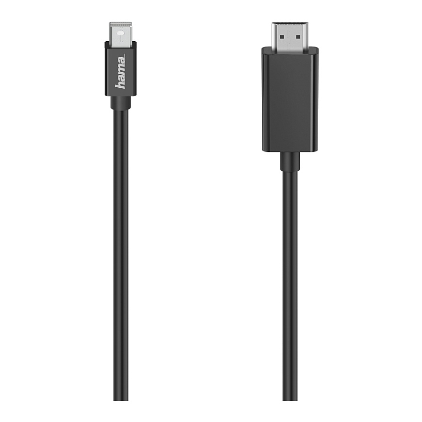 Hama 00200711 videokaabliadapter 1,5 m Mini DisplayPort HDMI Must