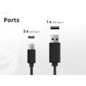 Conceptronic 4-Port 100W GaN USB PD Charger with USB-C Charging Cable, USB-C x 3, USB-A x 1, QC 3.0, PPS Conceptronic 4-Port 100W GaN USB PD Charger with USB-C Charging Cable, USB-C x 3, USB-A x 1, QC 3.0, PPS
