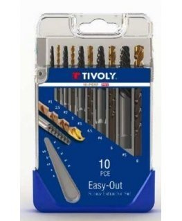 Breaking bolt extraction set 10pcs. (For M3-M18 screws) HSS TiN, Tivoly